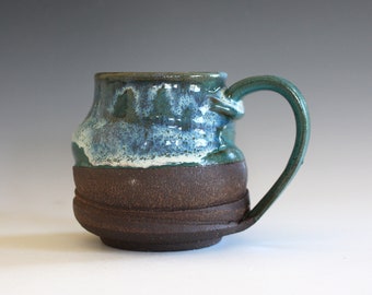 unique coffee mug, 11 oz, coffee mug pottery, stoneware mug, wheel thrown mug, hand thrown coffee cup, ceramic mug, pottery mug
