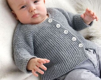 Baby knit jacket made of alpaca
