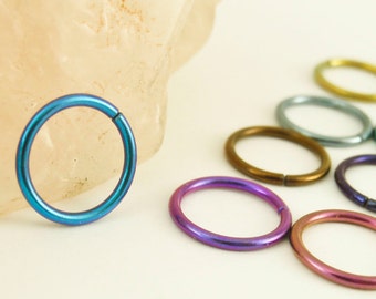 1 Hoop - Colorful Niobium Hypoallergenic Earring Hoops - 18 gauge 10mm OD - You Pick the Color