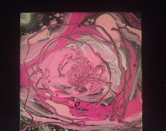 Fluid Art Painting 6x6 Gallery Wrapped Canvas Original