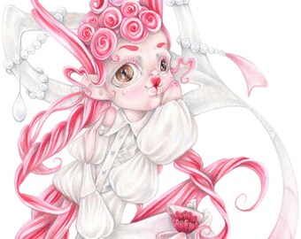Mermaid pink pop surrealism rococo lolita candy sweet precious ORIGINAL