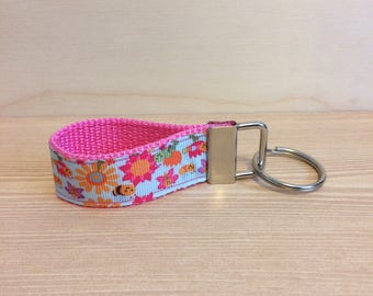 Mini key ring fob - key ring - key fob - key ring wristlet - key fob wristlet