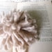 Original yarn pom pom BOUTONNIERE in tan