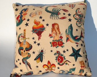 Tattoo Art throw Pillow , novelty..12x12