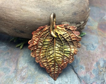 Unbe-Leafable Artisan Copper PMC Leaf Pendant