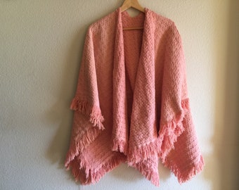 Vintage fringed poncho
