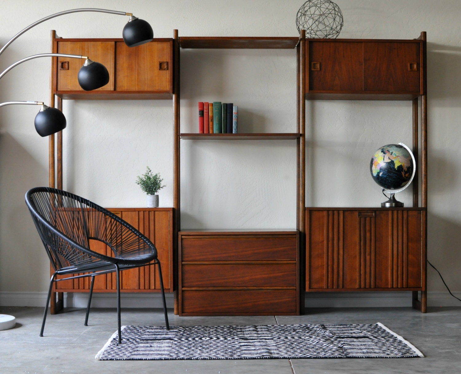 SOLD Mid Century Danish Modern Modular Wall Unit by