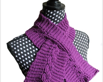 Download Now - CROCHET PATTERN Cable Keyhole Scarf - Pattern PDF