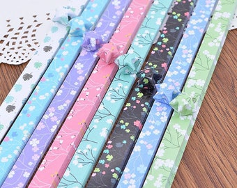 Origami Paper Lucky Star Paper Strips Romantic Floral Mixed Designs Star Foldng DIY - Pack of 90 Strips