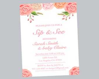 twinkle twinkle sip and see invitation baby shower invite