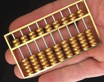 Cruelest Month Sale Miniature Brass Abacus