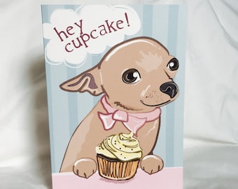 Chihuahua Cupcake Greeting Card