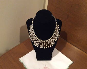 Rhinestone Bib Necklace, Bib Necklaces, Vintage Necklaces, Rhinestone Necklaces, Vintage Jewelry