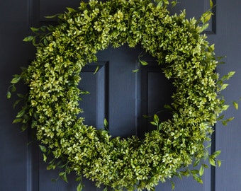 XL Boxwood Wreath | 28" Artificial Boxwood Wreath | Summer Wreaths | Front Door Wreaths | Large Boxwood Wreath | Wall Decor | Summer Wreath