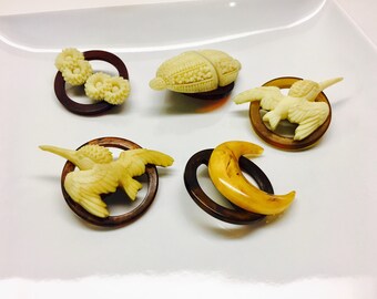 Unique Vintage Celluloid Re-Purposed Brooches - Choose one.
