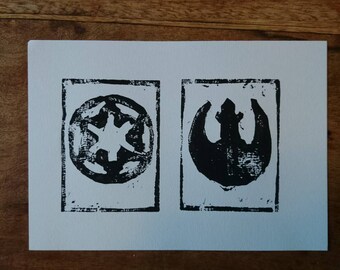 Choose Your Side Woodcut Print