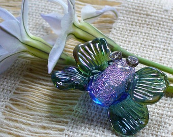 Lampwork beads/glass beads/sra lampwork/moth/butterfly/dichroic/pink/focal/