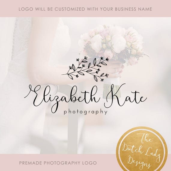Premade Photography Logo Design Delivered in Black White