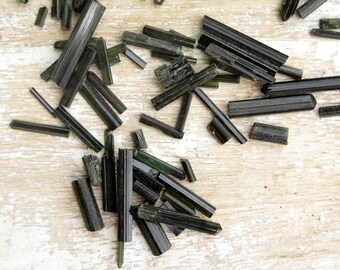 Green Tourmaline Needles - Raw Rough Tourmaline - Minerals
