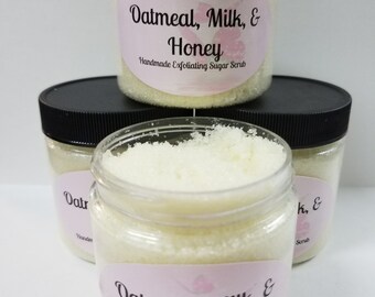 Oatmeal, Milk, & Honey Natural Exfoliating Sugar Scrub 4oz jar