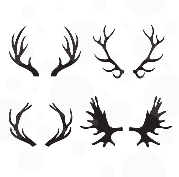 Download Antlers SVG Set of 4 vectors Cut File for Silhouette and