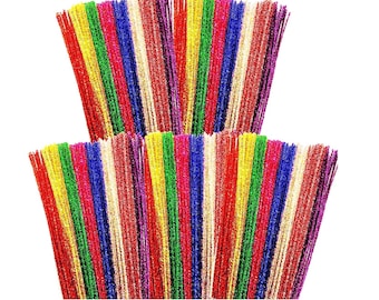 Tinsel Pipe Cleaners 8 Assorted Colours 30cm Packs of 50 100 200 250