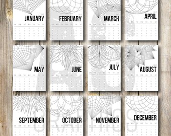 2017 Geometric Desk Calendar