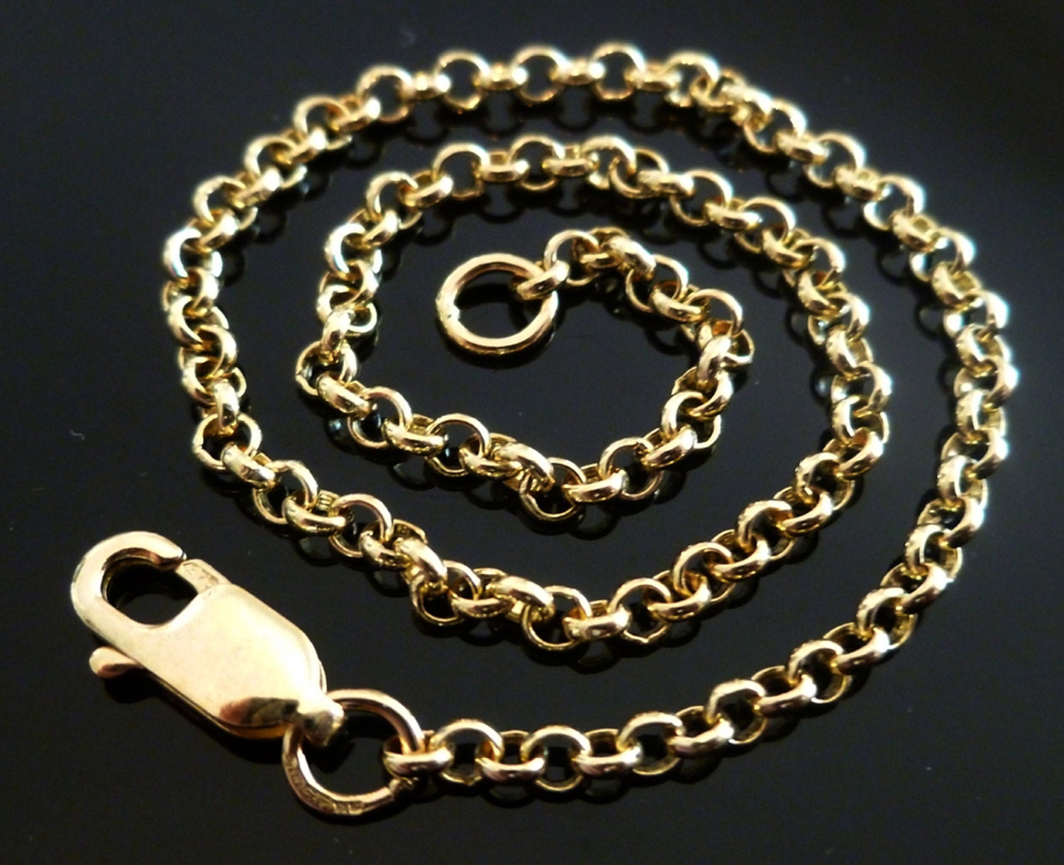 18k Gold Rolo Belcher Chain 18k 18ct 750 18ct Solid Gold