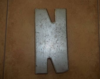 10" Letter N Industrial Look Home Decor or Craft Supply
