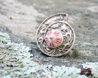 Pink Sea Urchin Ring A Shell in a Shell