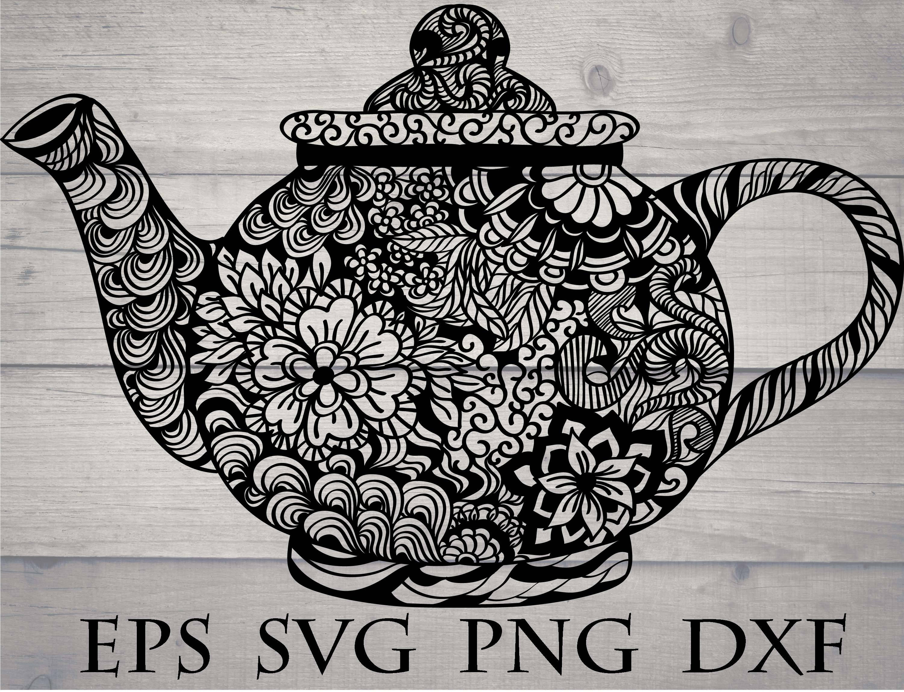 Download Teapot mandala svg / teapot zentangle svg / intricate svg file