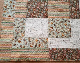 Baby Quilt Woodland Theme- 100 % cotton