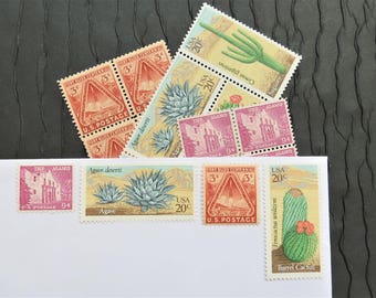Desert Bliss .. UNused US Vintage Postage Stamps .. post 5 letters