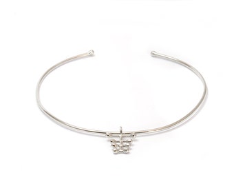 Silver Choker Necklace, Silver Choker Collar, Statement Necklace, Bones Necklace, Silver Bib Necklace, Boho Necklace