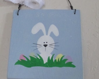 Wooden Easter Bunny Sign - - Easter Sign - Holiday Sign