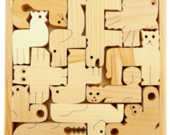 Wooden Puzzle, Wooden Zoo Puzzle, Animal puzzle, Zoo Puzzle, Wood Toy, Wooden Puzzle for kids, Montessori toy, Educational Toy, Woodland toy