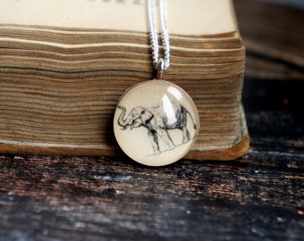 Elephant necklace , elephant gift ideas , elephant jewelry , elephant charm