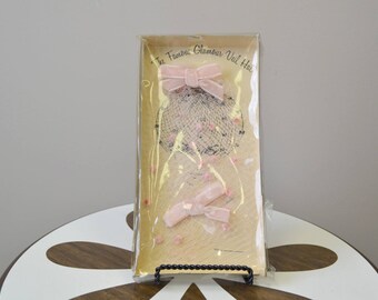 1960s Pink Net Whimsy Hat in Box