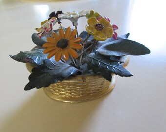METAL BASKET of FLOWERS