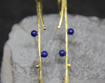 Lapis Lazuli Earrings Gold-plated 925 sterling silver