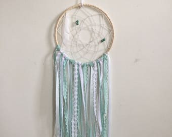 Robin Egg Blue and White Lace Dreamcatcher