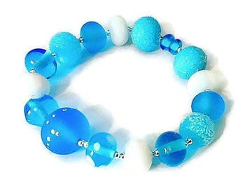 Bracelet unique Lampwork Glass Beads