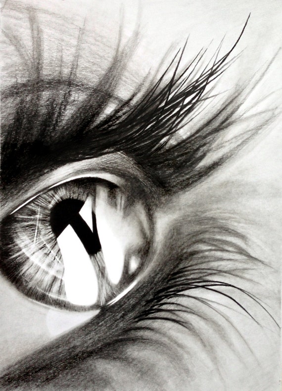 Items similar to limited print Pencil drawing of an eye Framed on Etsy