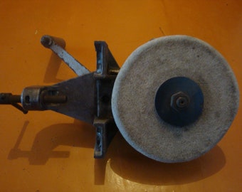 Vintage knife sharpener Old hand crank sharpening stone Hand crank tool grinder Vintage sharpening stone Old knife sharpener Hand stone