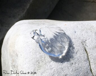 Handmade Clear Glass Shell Lampwork Pendant Necklace Jewellery
