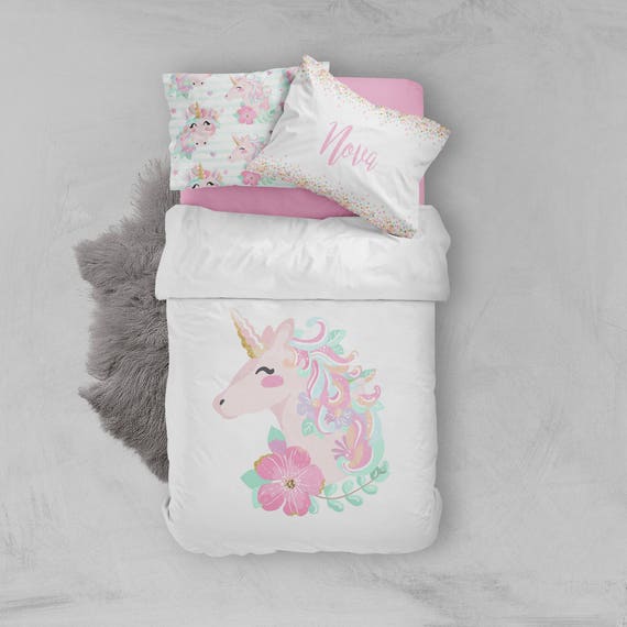 Girls Room Unicorn Bedding Set Toddler Twin Full Queen