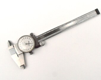 Vintage Mitutoyo Dial Slide Caliper 001” Inch 505 626 50 Shock Proof Japanese 150 mm Millimeter 6” Inches Stainless Hardened Heavy Steel