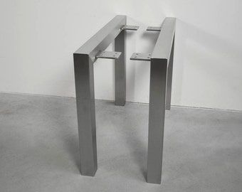 Coffee Table U Shaped Stainless Steel Table Legs,Brushed Finish,Custom Sizes,Handmade In U.S.