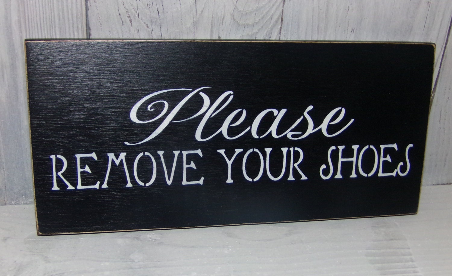 Please Remove Your Shoes Painted Wood Sign Front Door Sign