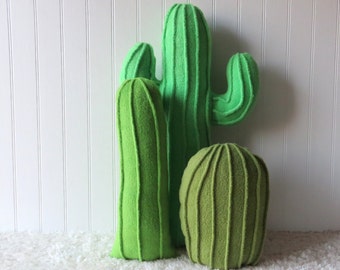 Cactus Garden, Cactus Pillows, Pillow Collection, Set of 3 Cactus Pillows, Plush Cactus